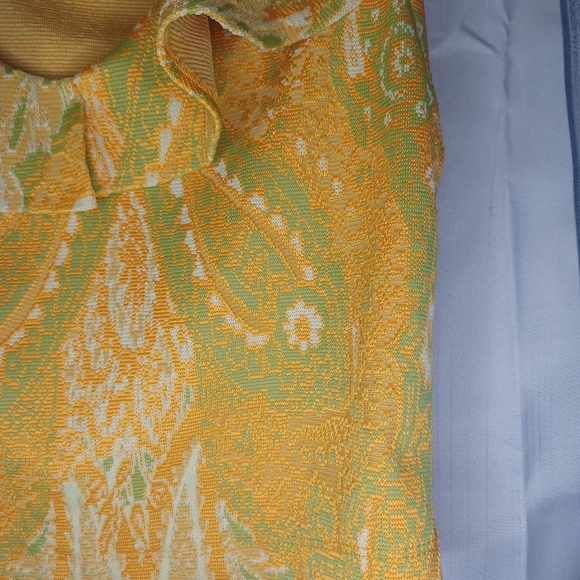 ZARA S Firfirli Jakarli Yellow Green Paisley Stretch sleeveless cropped top - Picture 2 of 9